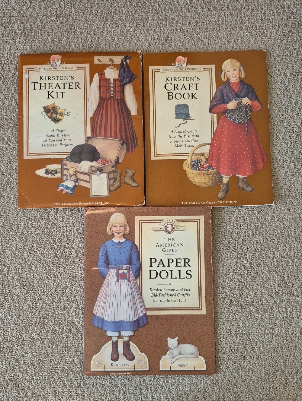 RETIRED American Girl Kirsten's Paper Dolls, Craft Book & Theater Kit